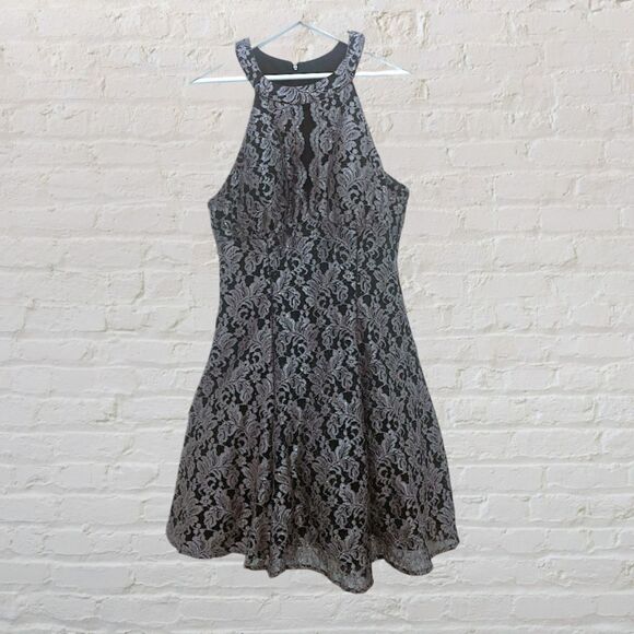 R&M Collection Halter dress Black Silver Size 6 - Picture 2 of 16